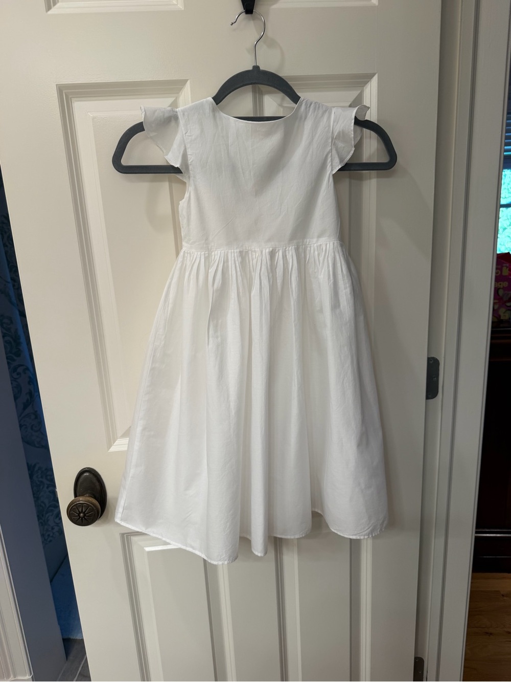 Jacadi White Flutter-Sleeve Formal Girls' Dress